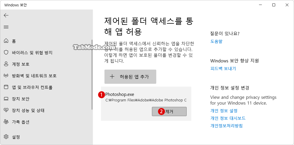 제어된 폴더 액세스