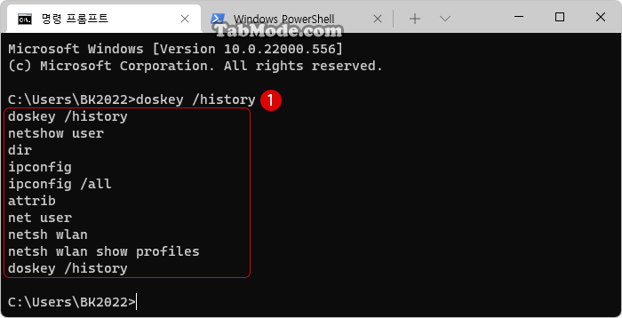 Windows PowerShell 및 명령 프롬프트에서 명령 기록(Command History)