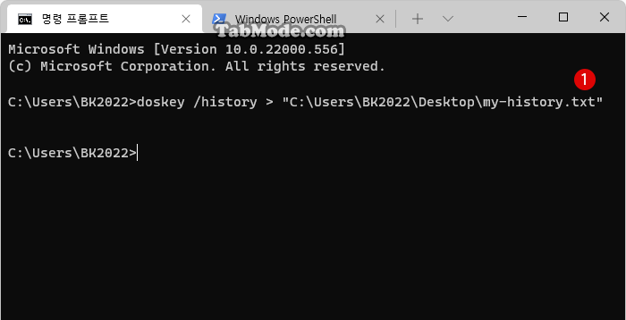 Windows PowerShell 및 명령 프롬프트에서 명령 기록 Command History